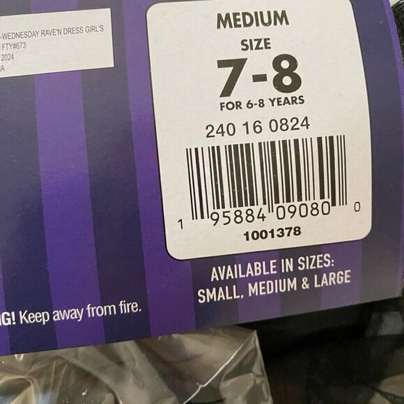 Rubies Wednesday Addams Rave'N Dress Halloween Costume Size Various - Picture 9 of 9